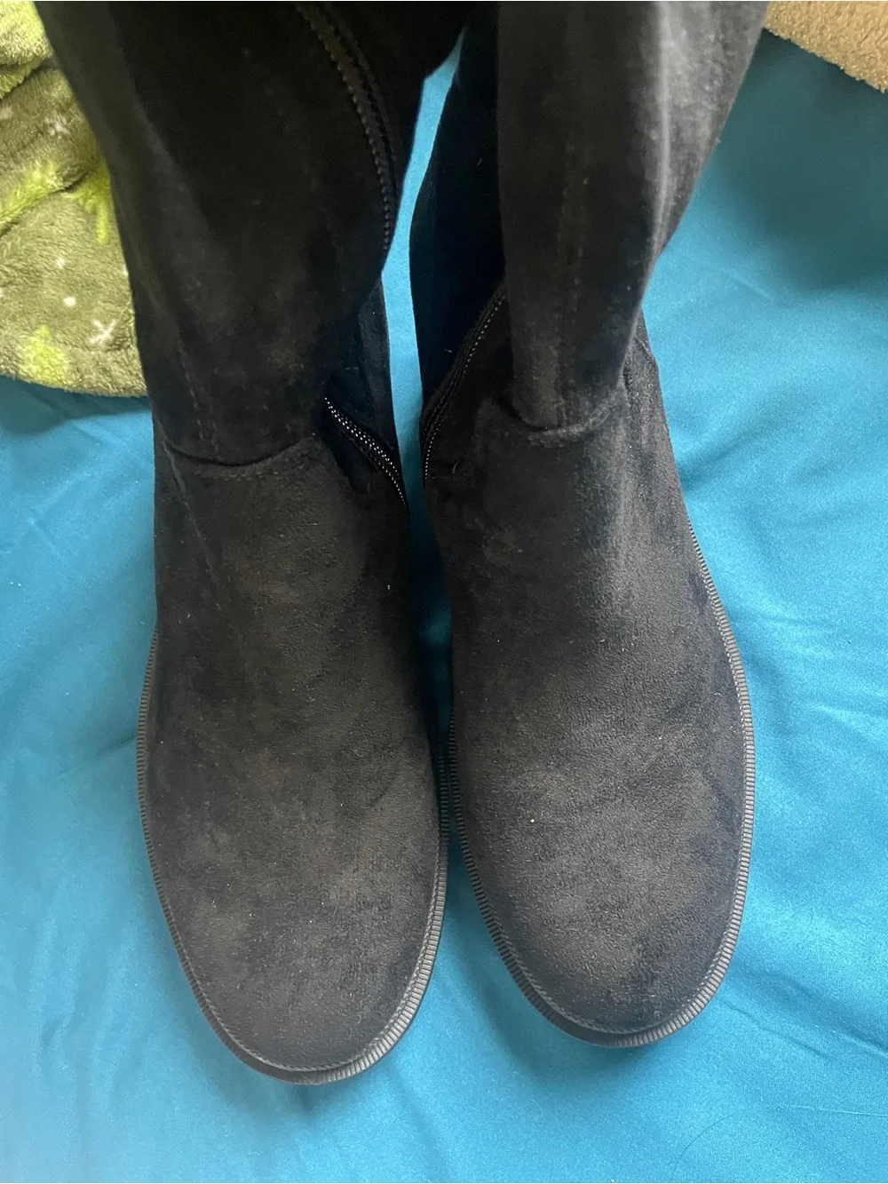 Black Over-the-Knee Chunky Lug Sole Boots DREAMPAIRS 8